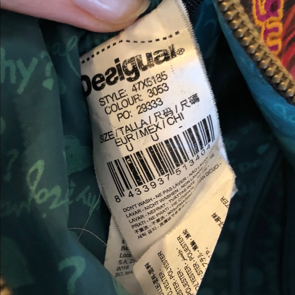Desigual colorful “why?“ canvas crossbody purse - Picture 7 of 7